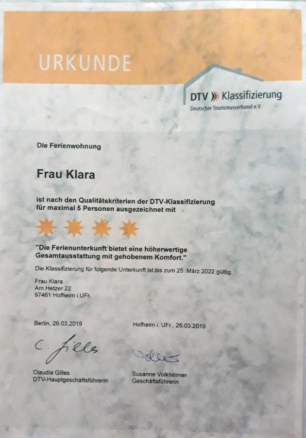 Ferienwohnung Frau Klara Hofheim in Unterfranken ภายนอก รูปภาพ